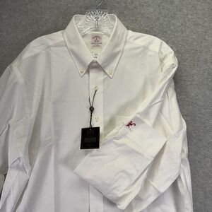 Alabama Crimson Tide Shirt Mens Large White Dress Brooks Brothers NCAA Football
